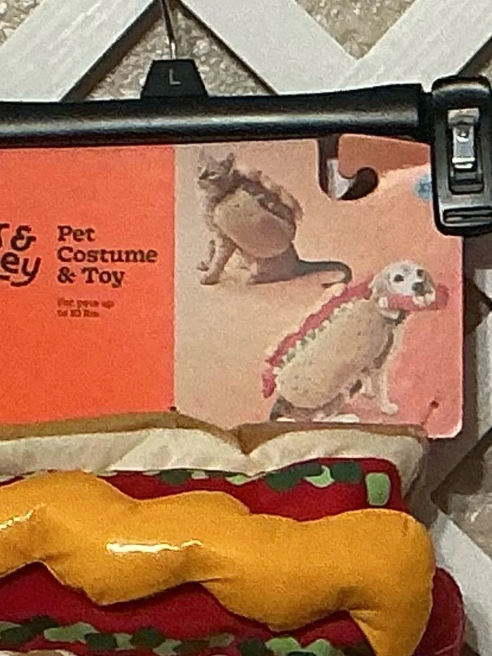 Boots & Barkley Hot Dog Pet Costume with Ketchup Toy